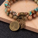 Bivei Natural Semi Precious Gemstone Beads Bracelet for Women - Tree of Life and Leaf Charm Energy Healing Reiki Crystal Stretch Bracelets - Image 7
